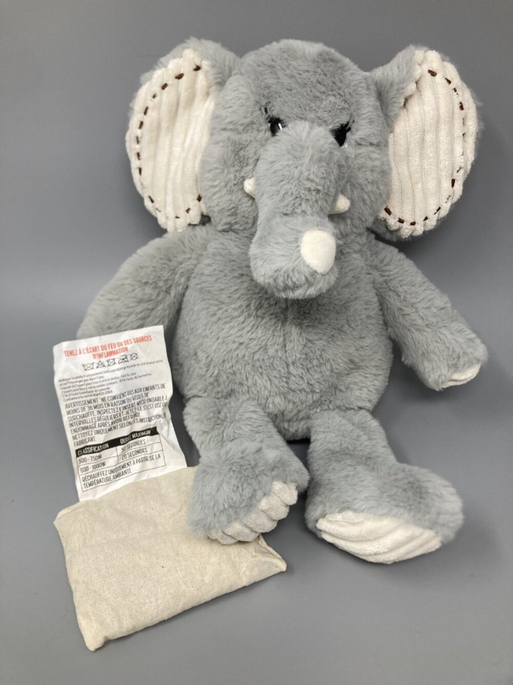 Aroma Home Elephant Plush stuffed animal with microwavable pouch